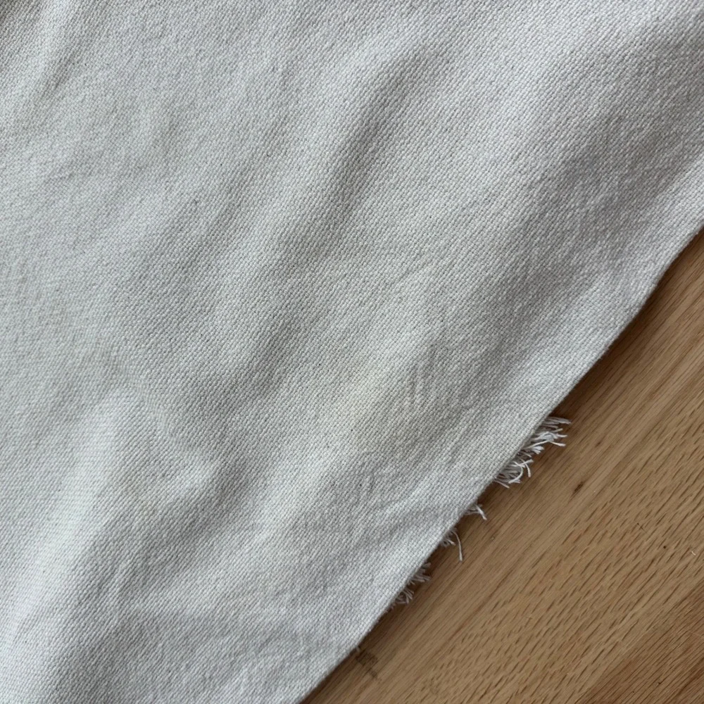 H&M Cream Bead spread‎ Blanket with Black Geometric Design & Tassels queen full